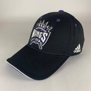 Sacramento Kings NBA Adidas Stretch Fitted Hat Signed Bobby Jackson L/XL No COA